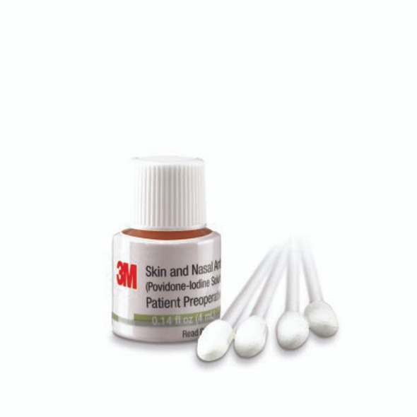 Skin and Nasal Antiseptic 3M™ 4 mL Bottle 5% Strength Povidone-Iodine NonSterile 192401 Box/12
