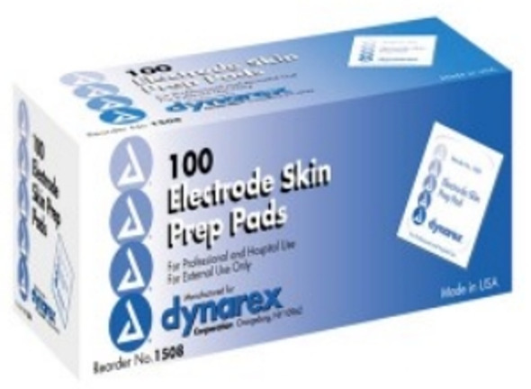 Electrode Skin Prep Pad Dynarex® 70% Strength Isopropyl Alcohol Individual Packet NonSterile 1508 Box/100