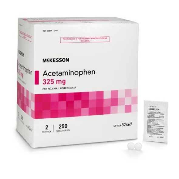 Pain Relief McKesson 325 mg Strength Acetaminophen Unit Dose Tablet 250 per Box 82467 Case/3000