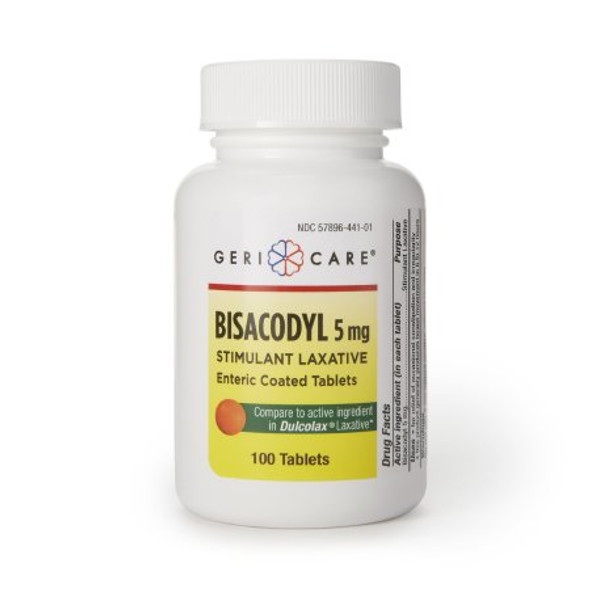 Laxative Geri-Care® Tablet 100 per Bottle 5 mg Strength Bisacodyl USP 441-01-GCP Case/12