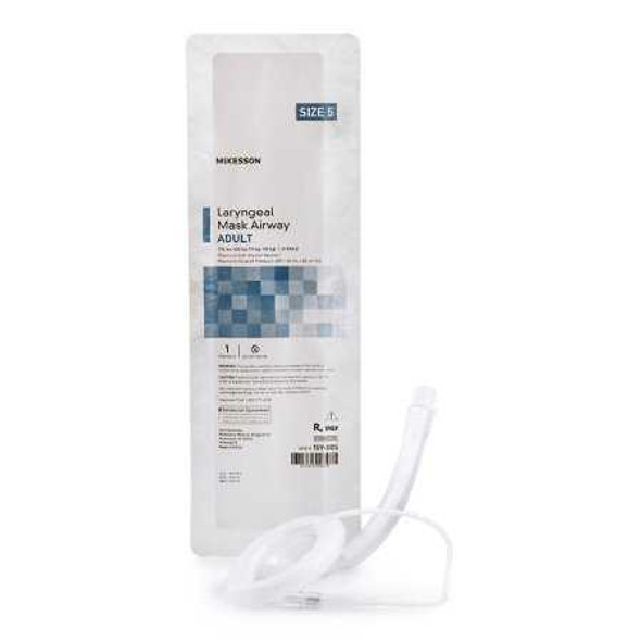 Curved Laryngeal Mask McKesson 40 mL Cuff Size 5 Single Patient Use 159-005 Box of 10 159-005 McKesson 1056869_BX