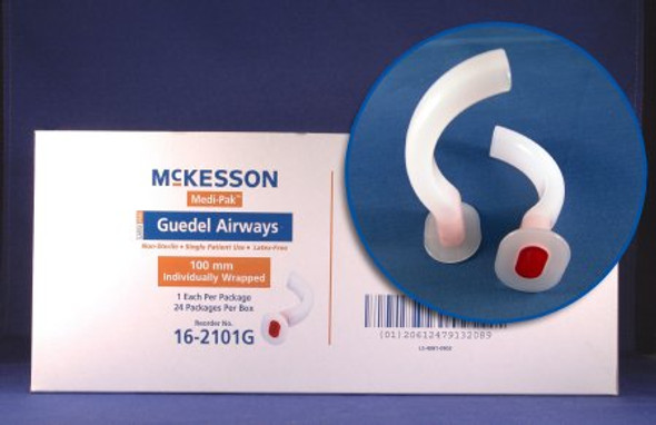 Guedel Oropharyngeal Airway McKesson 70 mm Length 16-271G Box/24