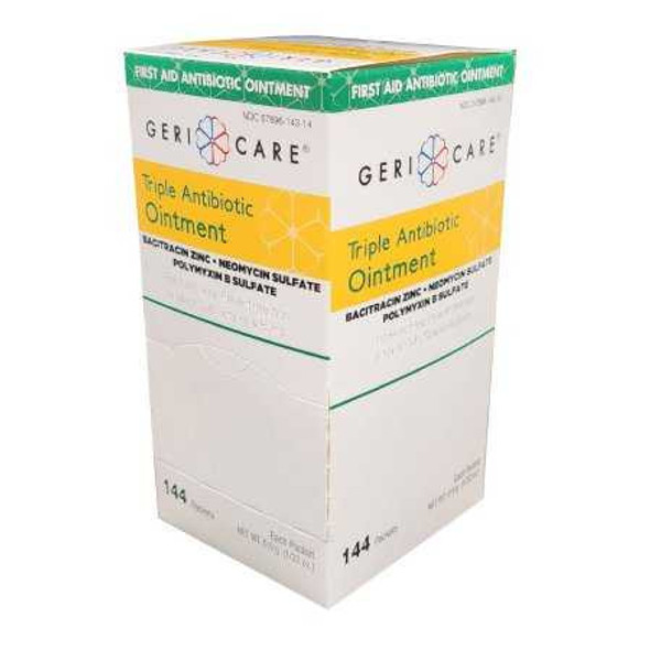 First Aid Antibiotic Ointment 0.9 Gram Individual Packet S143-14-GCP Case of 1728 S143-14-GCP Geri-Care 1220890_CS
