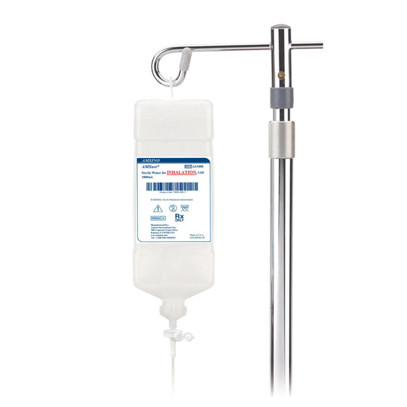 AMSure Hanging Spikeable Bottle, Sterile Water for Inhalation, 1,000 mL – AS1000, Case of 12 AS1000 AMSure® Hanging Spikeable 1219393_CS