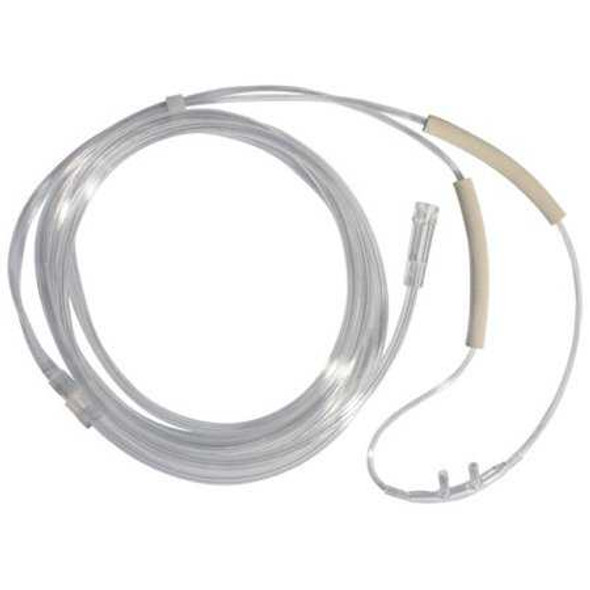 Nasal Cannula with Ear Cushions Low Flow Delivery Adult Curved Prong / NonFlared Tip RES1107EC Case of 25 RES1107EC Sunset Healthcare 1042706_CS
