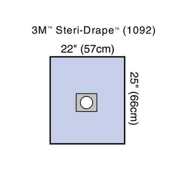 Surgical Drape 3M™ Steri-Drape™ Small Drape with Aperture 22 W x 25 L Inch Sterile 1092 Case of 100 1092 3M™ Steri-Drape™ 5727_CS