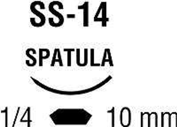 Absorbable Suture with Needle Polysorb™ Polyester SS-14 1/4 Circle Spatula Needle Size 6 - 0 Braided L-1791K Box of 1 L-1791K Polysorb™ 641825_BX