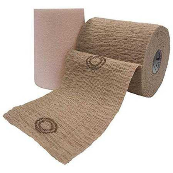 2 Layer Compression Bandage System CoFlex® TLC Calamine with Indicators 4 Inch x 6 Yard / 4 Inch x 7 Yard Self-Adherent / Pull On Closure Tan NonSterile 20 to 30 mmHg 8840UBC-TN Case of 8 8840UBC-TN CoFlex® TLC Calamine with Indicators 1194368_CS