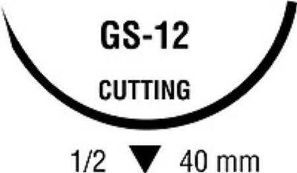 Absorbable Suture with Needle Polysorb™ Polyester GS -12 1/2 Circle Reverse Cutting Needle Size 1 Braided CL-805 Box of 36 CL-805 Polysorb™ 219432_BX