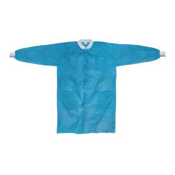 Lab Coat McKesson Blue Large / X-Large Knee Length Spunbond Polypropylene Disposable 34181200 Bag of 10 34181200 McKesson 1207904_BG