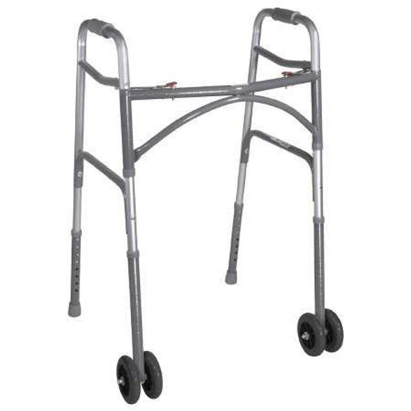 Drive 10220-1WW, Bariatric Folding Walker, Steel Frame, 600 lbs. Weight Capacity, Adjustable Height, 32'' to 39'' Height, Case of 1 10220-1WW drive™ 1129939_CS