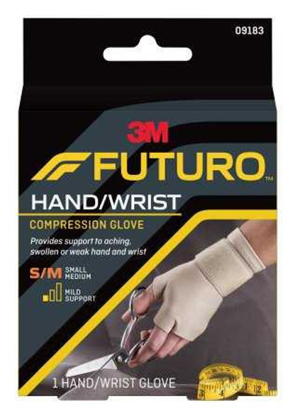 Support Gloves 3M™ Futuro™ Fingerless Small / Medium Over-the-Wrist Length Ambidextrous Nylon / Spandex 09183ENR Pack of 1 09183ENR 3M™ Futuro™ 971886_EA