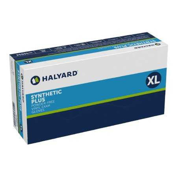 Exam Glove Halyard™ X-Large NonSterile Vinyl Standard Cuff Length Smooth White Not Rated 50034 Box of 90 50034 Halyard™ 450817_BX