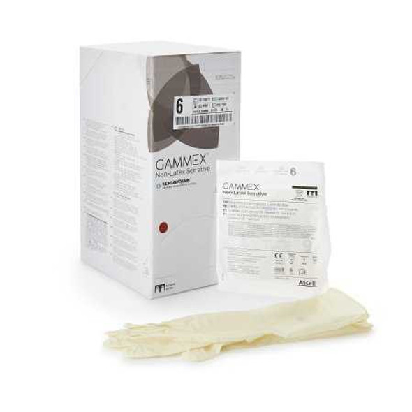 Surgical Glove GAMMEX® Non-Latex Sensitive Size 6 Sterile Polychloroprene Standard Cuff Length Micro-Textured Cream Chemo Tested 20277260 Case of 200 20277260 GAMMEX® Non-Latex Sensitive 833672_CS