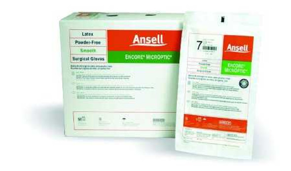 Surgical Glove ENCORE® Latex Micro Size 8.5 Sterile Latex Standard Cuff Length Micro-Textured Brown Chemo Tested 5787006 Pack of 1 5787006 ENCORE® Latex Micro 362180_EA