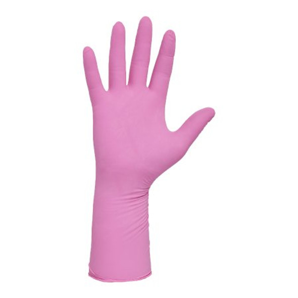 Exam Glove PINK UNDERGUARD Small NonSterile Nitrile Extended Cuff Length Textured Fingertips Pink Chemo Tested 47453 Box/100