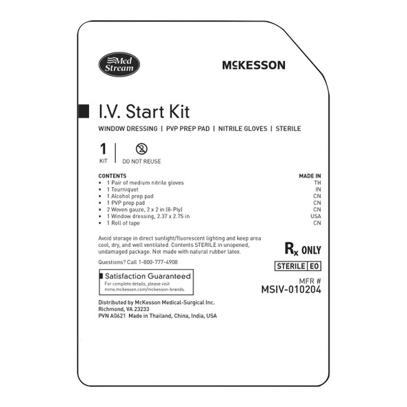 IV Start Kit McKesson MSIV-010204 Case of 50