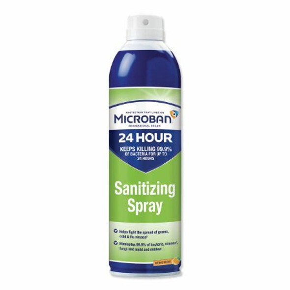 Microban® Surface Disinfectant / Sanitizer Quaternary Based Aerosol Spray Liquid 15 oz. Can Citrus Scent NonSterile PGC30130 Carton/6
