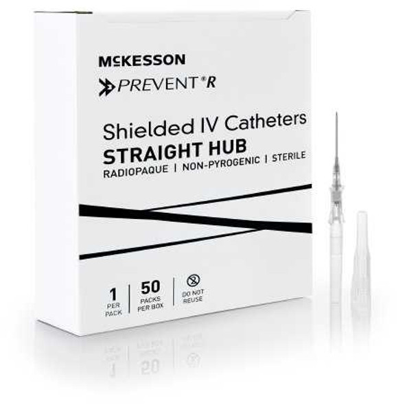 Peripheral IV Catheter McKesson Prevent® R 16 Gauge 1.16 Inch Button Retracting Safety Needle 380254 Box of 50 380254 McKesson Prevent® R 1169911_BX