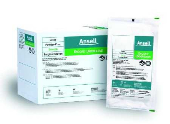 Surgical Underglove ENCORE® Underglove Size 8.5 Sterile Latex Standard Cuff Length Micro-Textured Teal Chemo Tested 2018485 Case of 200 2018485 ENCORE® Underglove 680106_CS