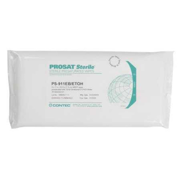 PROSAT® Sterile™ Surface Disinfectant Cleaner Premoistened Cleanroom Manual Pull Wipe 30 Count Soft Pack Alcohol Scent Sterile PS-911EB/ETOH Bag of 30 PS-911EB/ETOH PROSAT® Sterile™ 1121115_BG