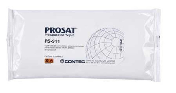 PROSAT® Surface Disinfectant Cleaner Premoistened Cleanroom Manual Pull Wipe 30 Count Pouch Alcohol Scent NonSterile PS-911 Case of 1500 PS-911 PROSAT® 891081_CS