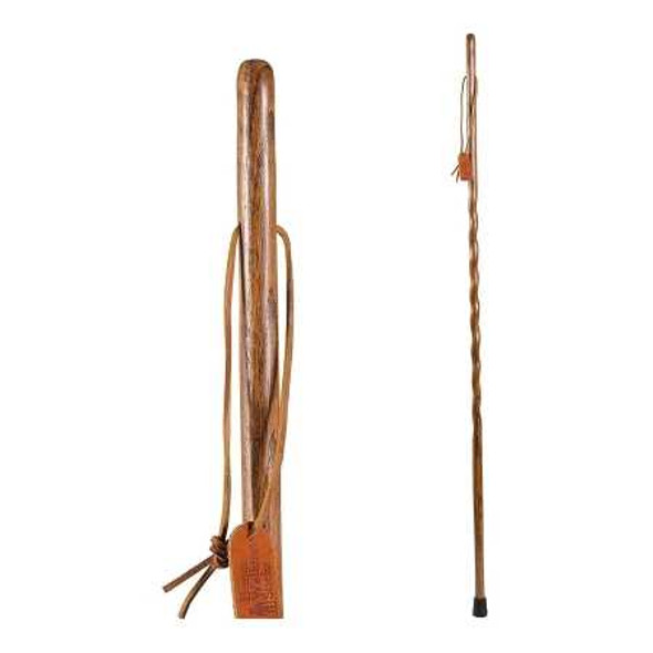 Walking Stick Brazos™ Twisted Backpacker Wood 55 Inch Height Brown Oak 602-3000-1011 Pack of 1 602-3000-1011 Brazos™ Twisted Backpacker 1229031_EA