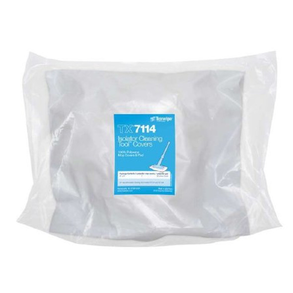 Cleanroom Mop Head Cover / Pad Kit Texwipe® Mini AlphaMop™ White Polyester Disposable TX7114 Case/150