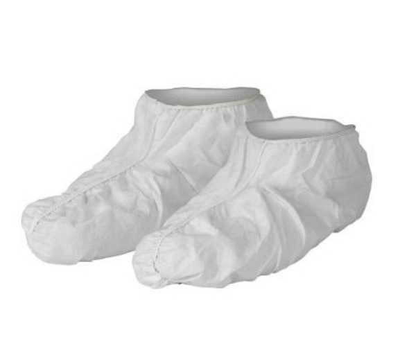 Shoe Cover KleenGuard™ A40 One Size Fits Most Shoe High Seamless Sole White NonSterile 27000 Pack/100