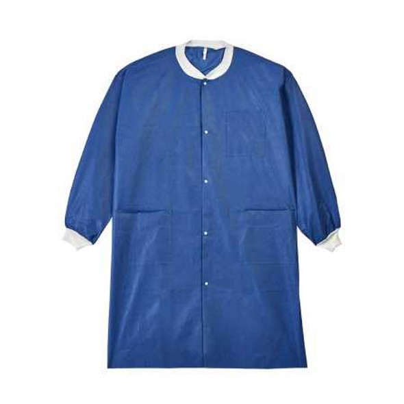 Lab Coat LabMates® Blue X-Large Knee Length Nonwoven Disposable 85180 Case of 50 85180 LabMates® 1149939_CS