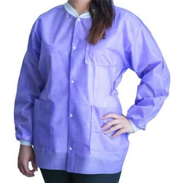 Lab Jacket FitMe™ Purple Medium Hip Length 3-Layer SMS Disposable UGJ-6504-M Case of 50 UGJ-6504-M FitMe™ 1194420_CS
