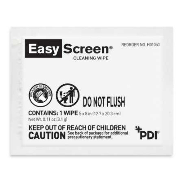 EasyScreen™ Surface Cleaner Premoistened Alcohol Based Manual Pull Wipe 50 Count Individual Packet Alcohol Scent NonSterile H01050 Box of 50 H01050 EasyScreen™ 1239404_BX