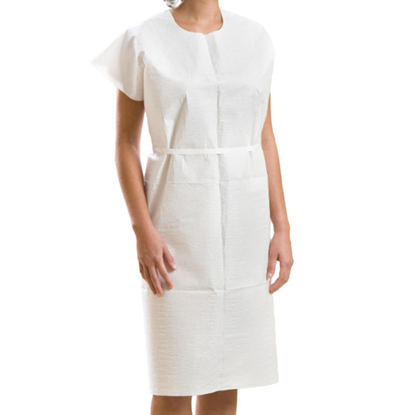Patient Exam Gown One Size White Disposable 44506 Case of 50