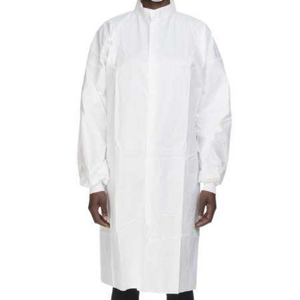 Cleanroom Lab Coat Contec® CritiGear™ White 2X-Large Knee Length Microporous Fabric Disposable HCGA0052 Case of 30 HCGA0052 Contec® CritiGear™ 1128921_CS