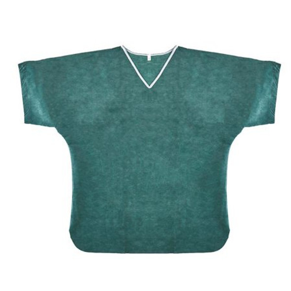 Scrub Shirt 4/5X-Large Green / White Without Pockets Short Sleeve Unisex 78686 Case/30