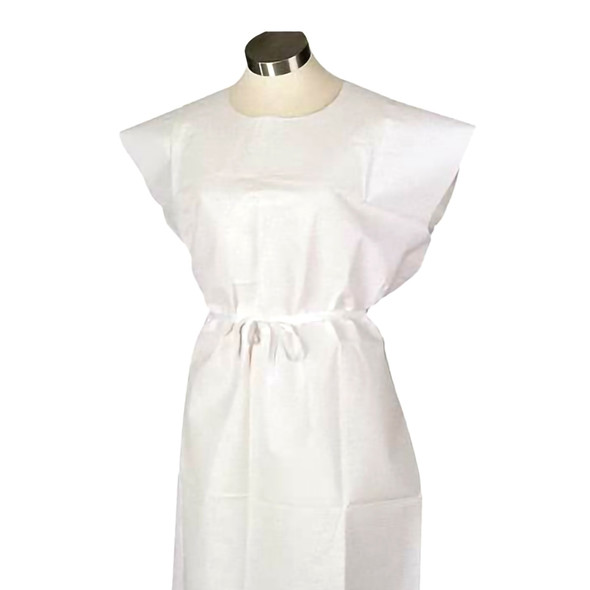 Patient Exam Gown Medium White Disposable 9810846 Case of 50