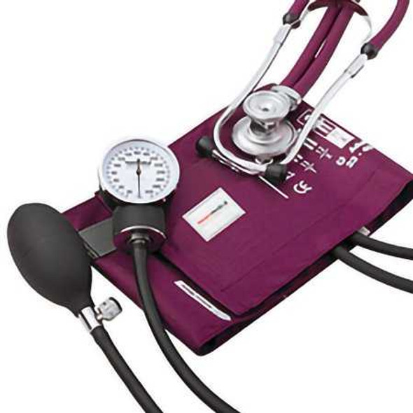 Reusable Aneroid / Stethoscope Set McKesson Brand 23 to 33 cm Adult Cuff Dual Head Sprague Stethoscope Pocket Aneroid 768-641-11AMMM Case of 12 768-641-11AMMM McKesson Brand 1067623_CS