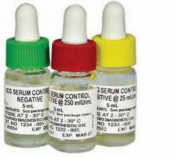 Fertility Test Control Set Human Chorionic Godadotropin (hCG) Serum 3 Levels 3 X 5 mL 1235-305 Box/3