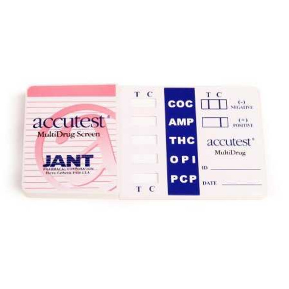 Drugs of Abuse Test Kit Accutest® AMP, COC, OPI, mAMP/MET, THC 25 Tests CLIA Waived DS01AC425 Box of 25 DS01AC425 Accutest® 866431_BX