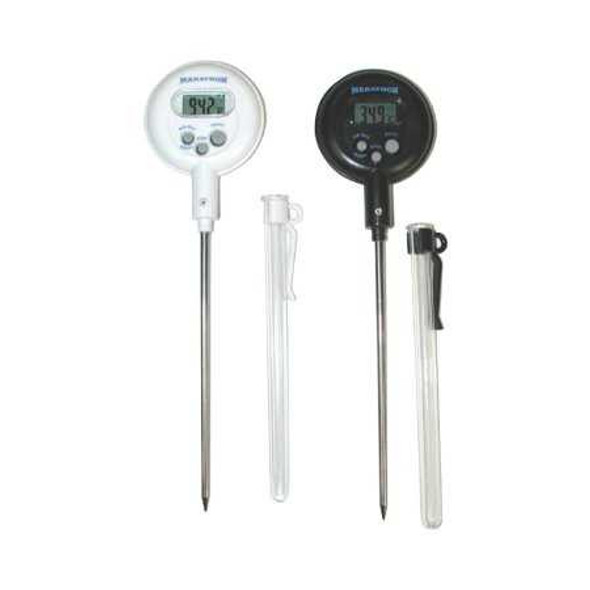 Digital Laboratory Thermometer Marathon Fahrenheit / Celsius 14° to 392°F (-10° to +200°C) Stainless Steel Probe Free-standing Battery Operated S40796 Pack of 1 S40796 Marathon 725062_EA