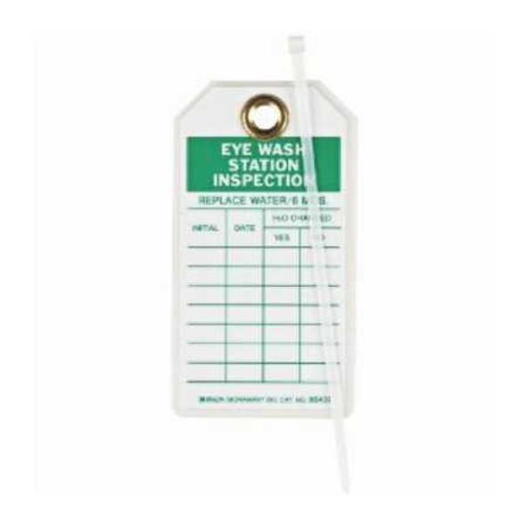 Equipment Tag Brady™ Inspection for Eye Wash Station Green / White 3 x 5-3/4 Inch 3 x 5-3/4 Inch Polyester 10 per Pack 19040387 Pack of 10 19040387 Brady™ 928993_PK