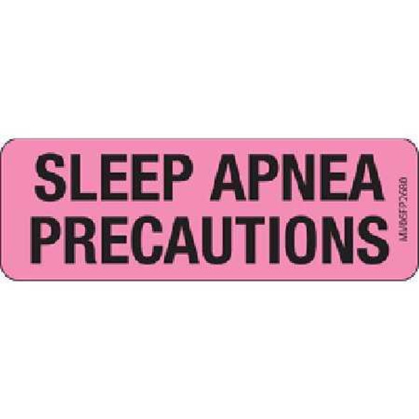 Pre-Printed Label MedVision® Advisory Label Pink Paper SLEEP APNEA PRECAUTIONS Black Biohazard 1 x 2-15/16 Inch MV06FP2680 Roll of 333 MV06FP2680 MedVision® 981073_RL