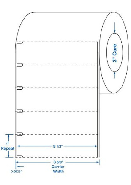 Blank Label Centurion® Laboratory Use White Paper 1 X 3-1/2 Inch DTL998PH Box/4