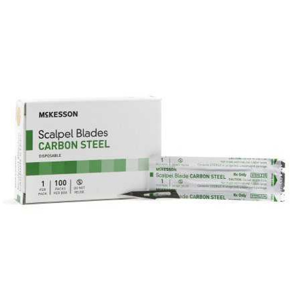 Surgical Blade McKesson Brand Carbon Steel No. 11 Sterile Disposable Individually Wrapped 1633 Case of 50 1633 McKesson Brand 862331_CS