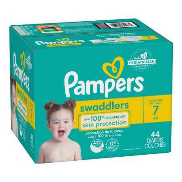 Unisex Baby Diaper Pampers® Swaddlers™ Size 7 Disposable Heavy Absorbency 10037000794667 Case of 44 10037000794667 Pampers® Swaddlers™ 1167784_CS