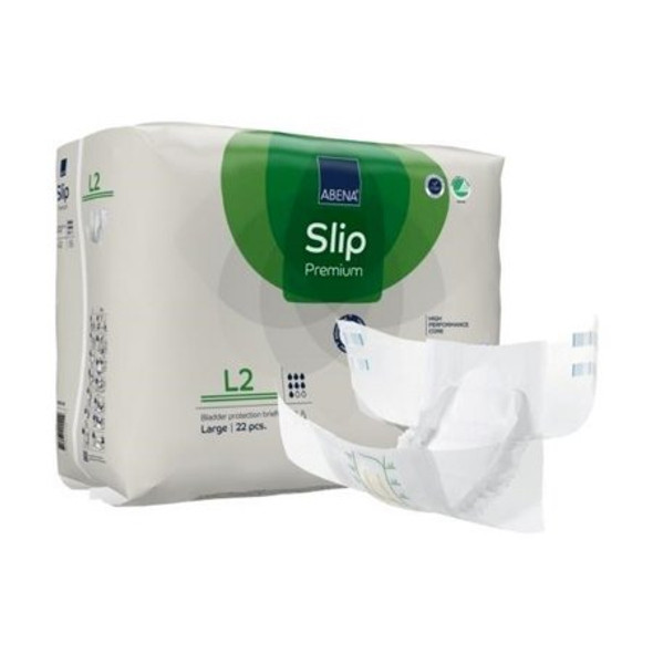 Unisex Adult Incontinence Brief Abena® Slip Premium L2 Large Disposable Heavy Absorbency 1000021290 Pack/22