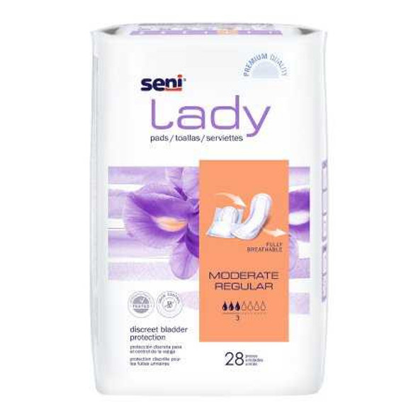 Bladder Control Pad Seni® Lady Moderate 10 Inch Length Moderate Absorbency Superabsorbant Core One Size S-3P28-PS1 Case of 168 S-3P28-PS1 Seni® Lady Moderate 1222535_CS