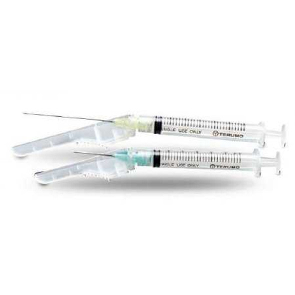 Safety Tuberculin Syringe with Needle SurGuard® 1 mL 1/2 Inch 27 Gauge Hinged Safety Needle Regular Wall SG3-01T2713 Case of 400 SG3-01T2713 SurGuard® 890192_CS