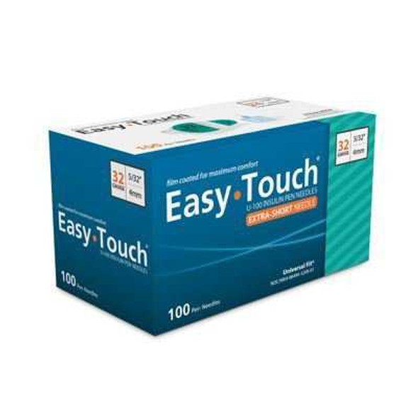 Standard Insulin Pen Needle EasyTouch™ 32 Gauge 4 mm Length NonSafety 832081 Box of 100 832081 EasyTouch™ 1041523_BX