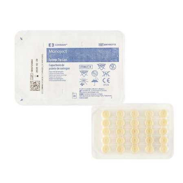 Syringe Tip Cap Monoject™ Polyolefin Plastic, Sterile, Disposable 8881682119 Tray/25 8881682119 Monoject™ 459106_TR